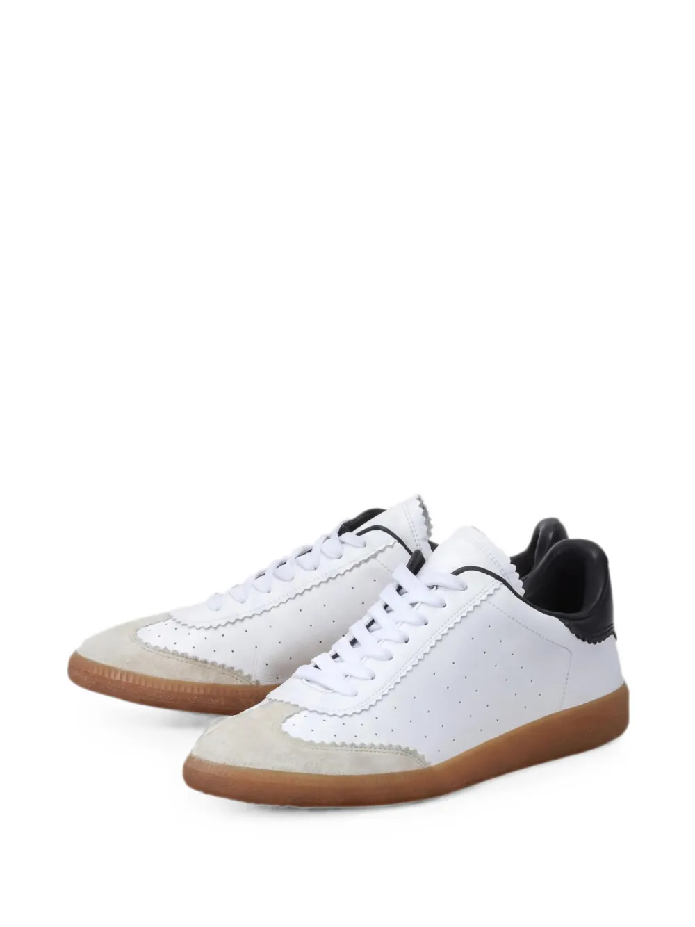 ISABEL MARANT Bryce scalloped-trim sneakers Wit