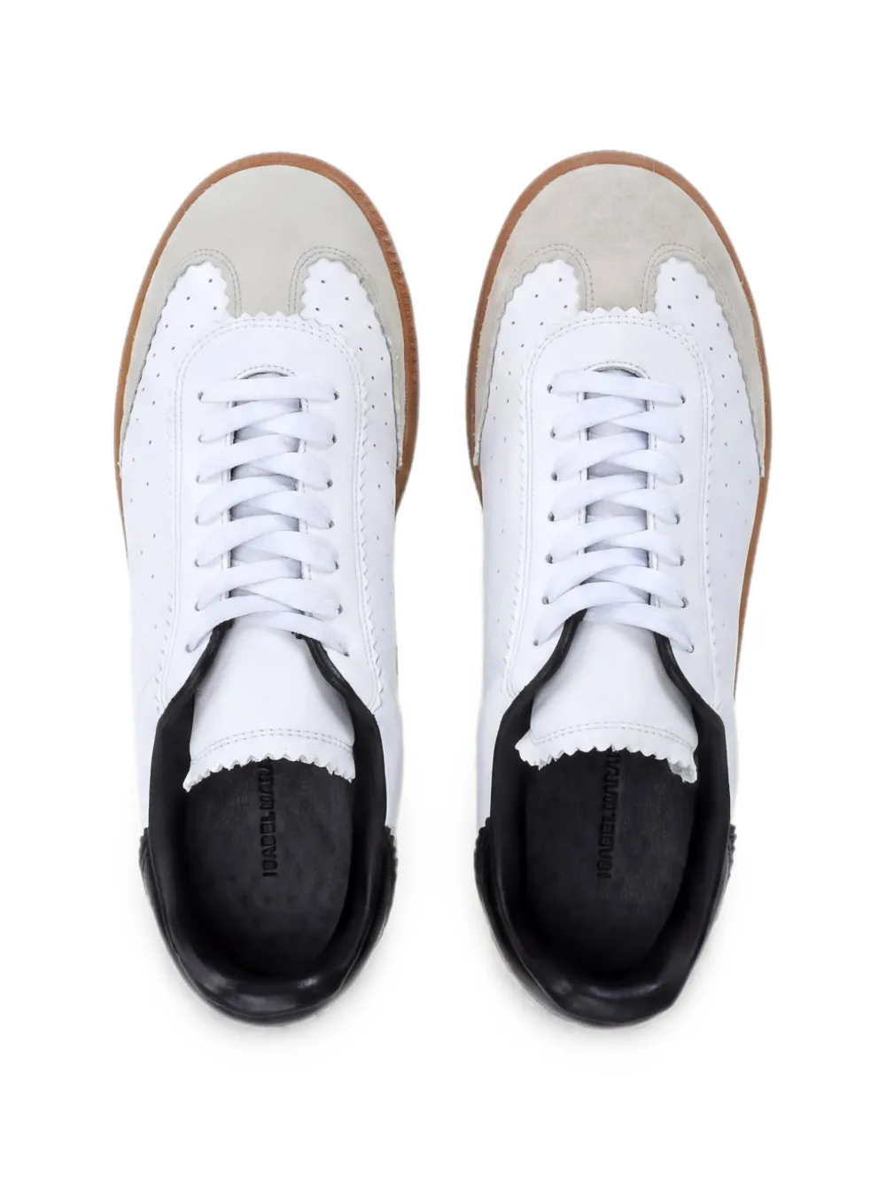 ISABEL MARANT Bryce scalloped-trim sneakers Wit