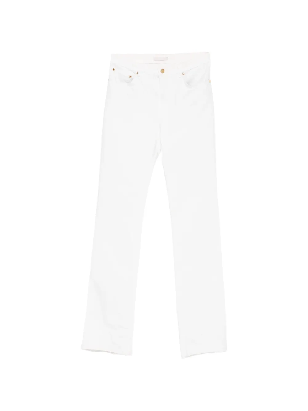 Roberto Cavalli Vintage 2000s logo-plaque trousers - Bianco