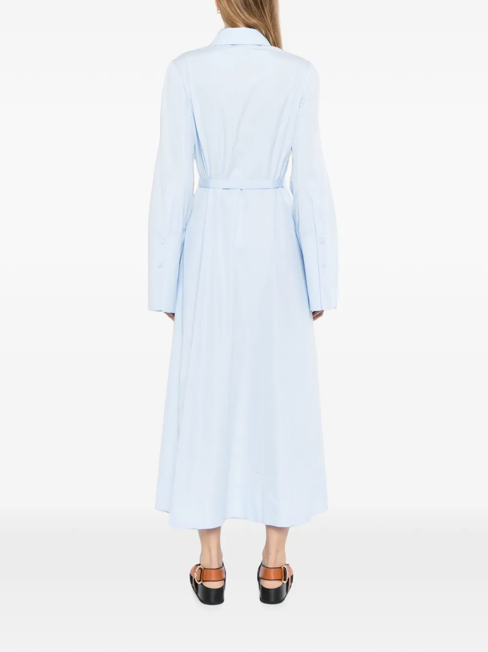 Gabriela Hearst Carmina jurk met flared mouwen Blauw