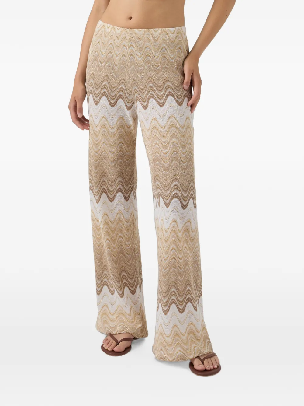 MC2 Saint Barth Amalia broek met chevron streep Beige