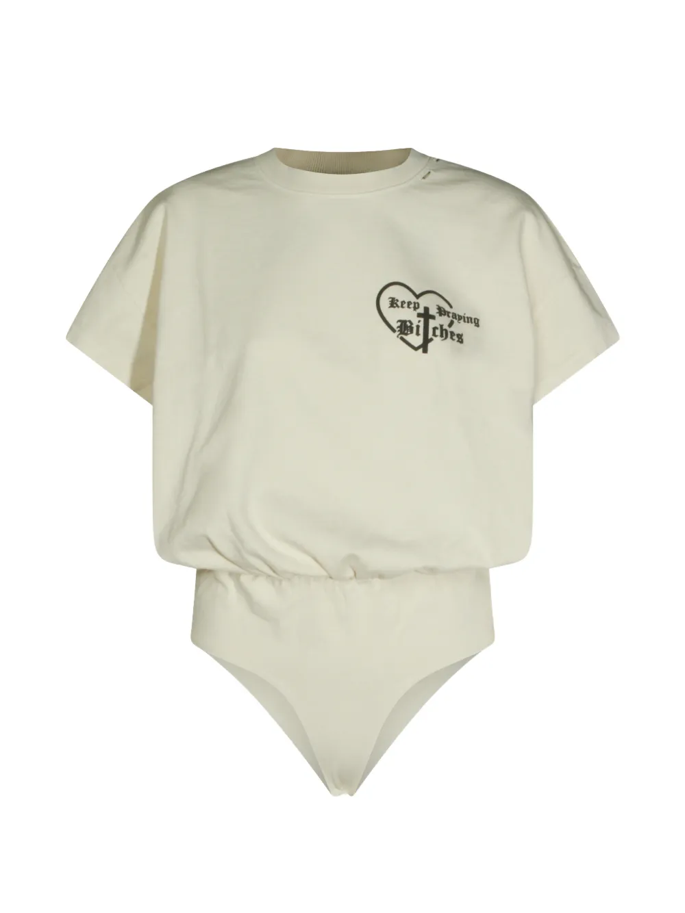 Willy Chavarria graphic-print bodysuit - Nude