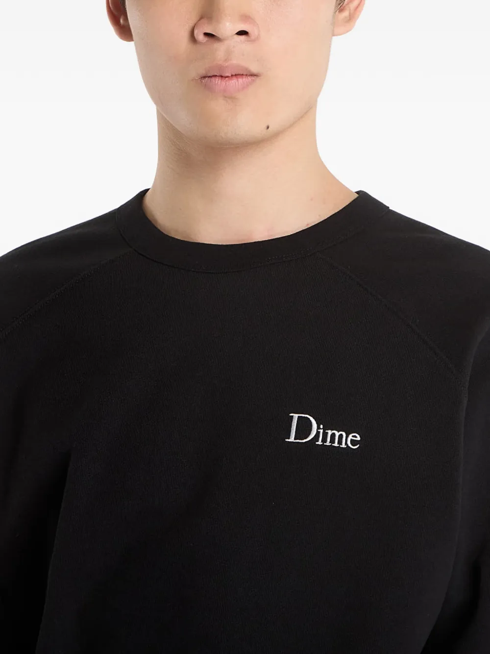 dime Sweater met geborduurd logo Zwart