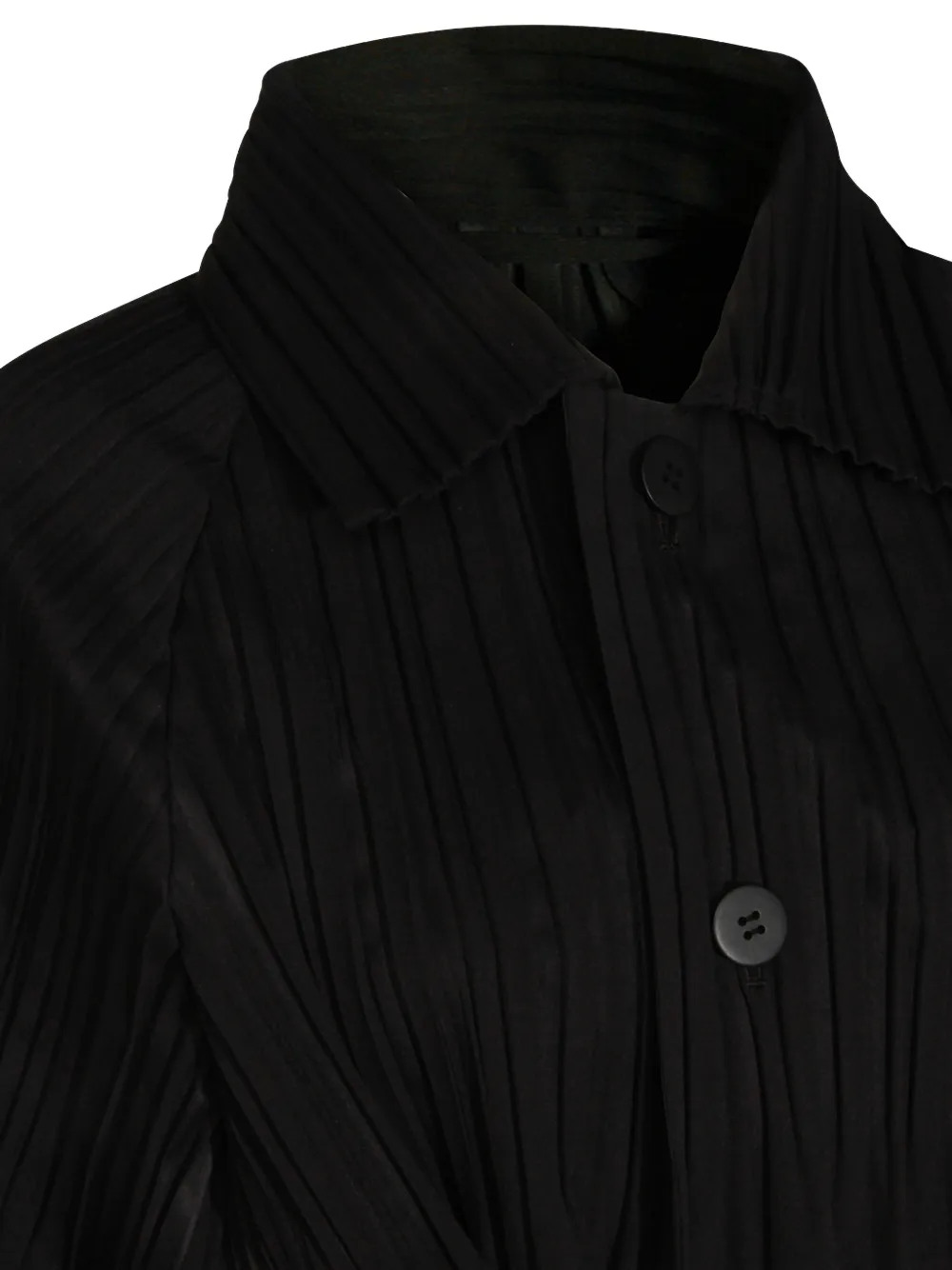 Pleats Please Issey Miyake Geplooide jas met ceintuur Zwart