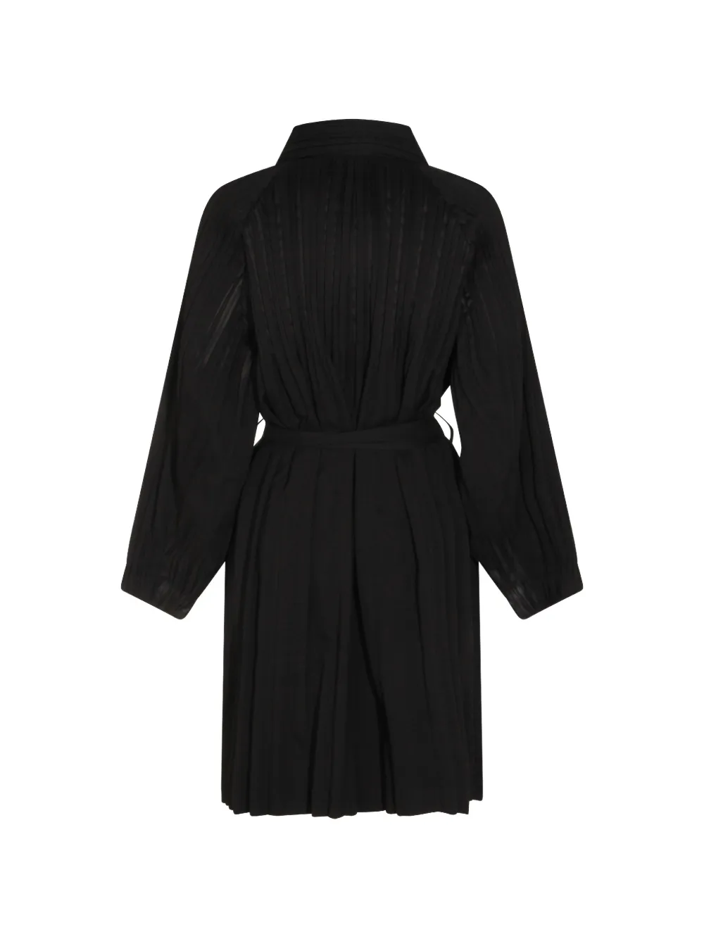 Pleats Please Issey Miyake Geplooide jas met ceintuur Zwart