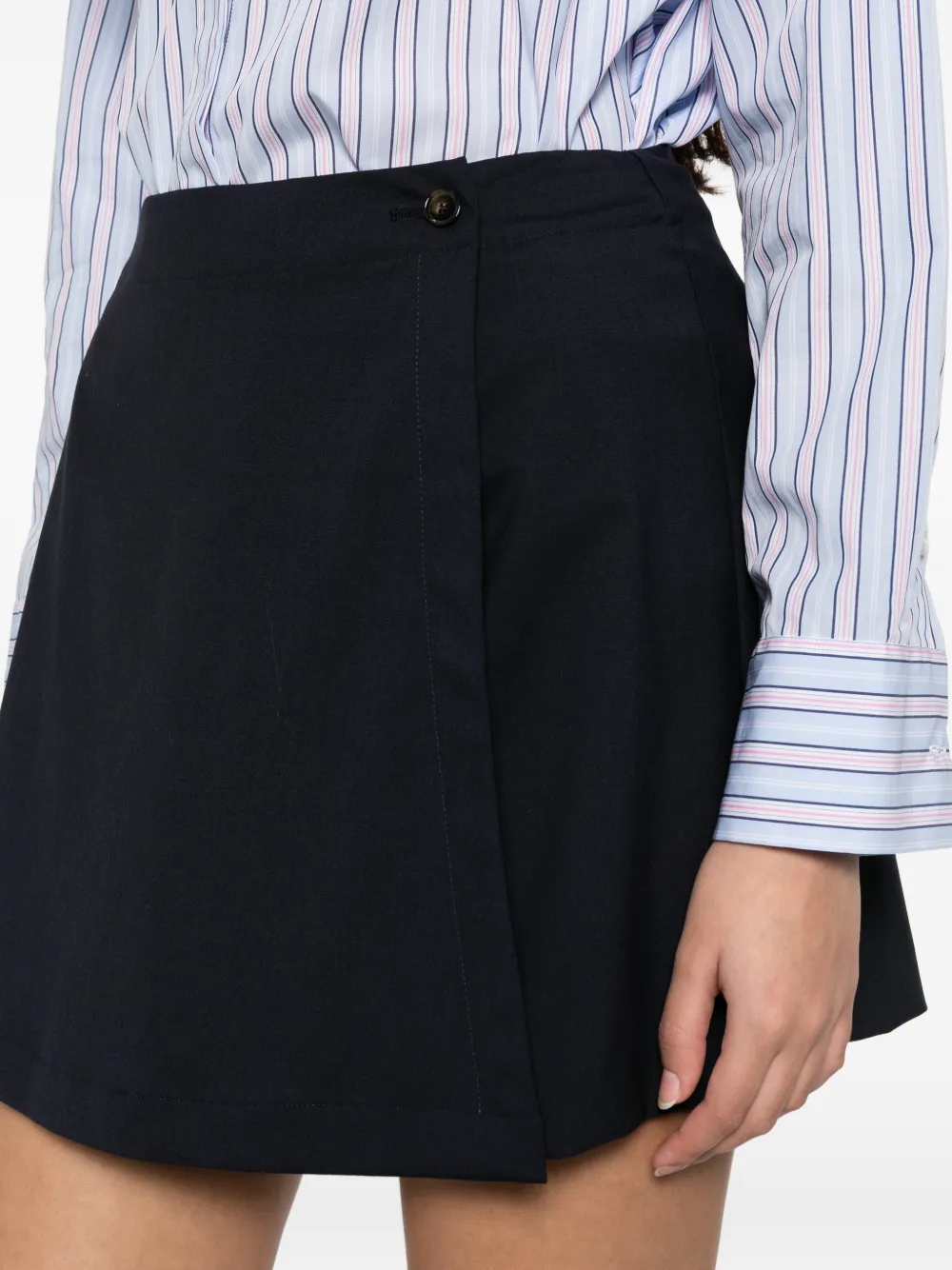 Manuel Ritz Wikkelrok met knoopsluiting Blauw