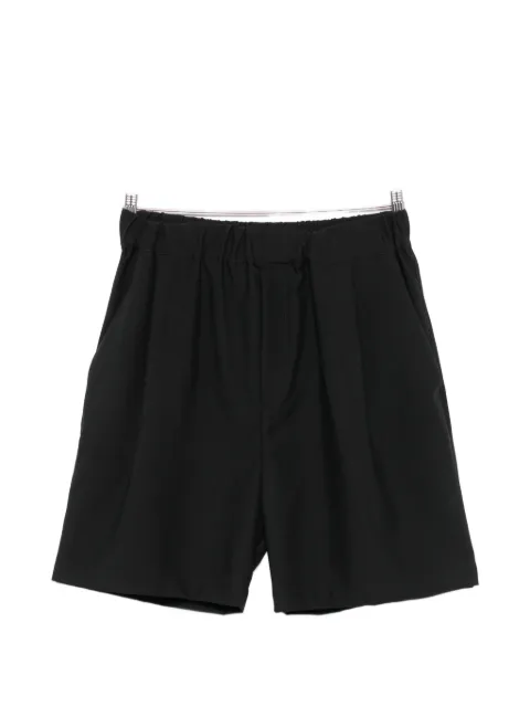 Hosio pleated elasticated-waist shorts
