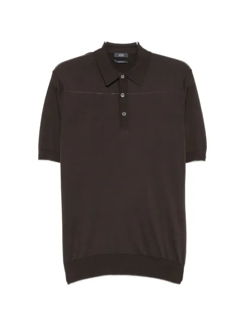 Hosio short-sleeve knitted polo shirt