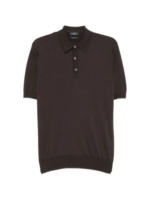 Hosio short-sleeve knitted polo shirt