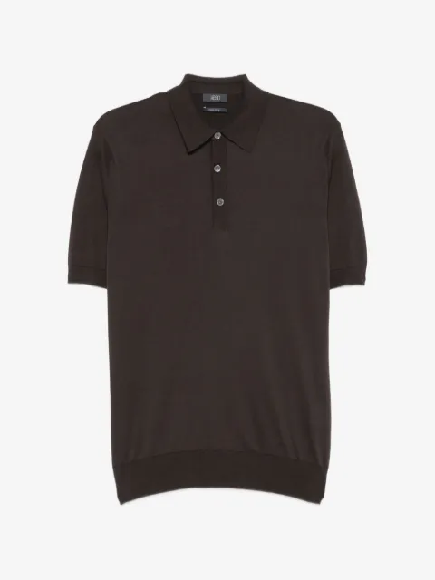 Hosio short-sleeve knitted polo shirt