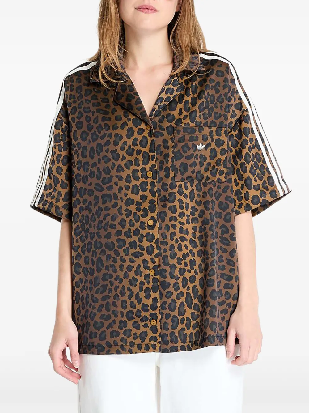 adidas leopard-print shirt - Marrone