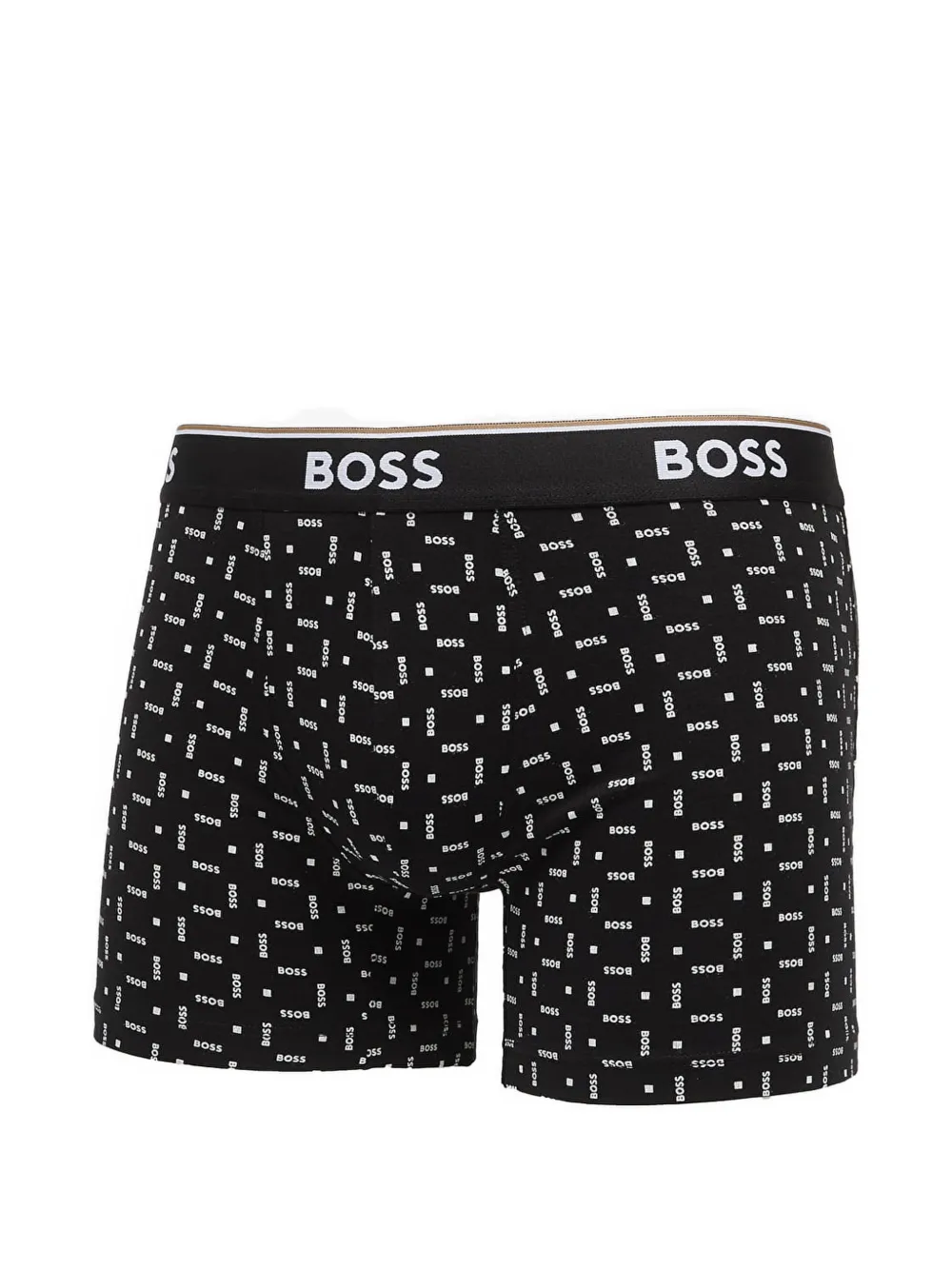 BOSS Drie boxershorts met logoband en logo-print Zwart