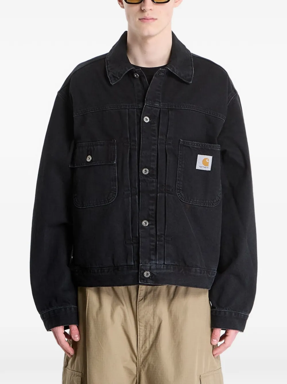 Carhartt WIP Belmar jack met logopatch Zwart