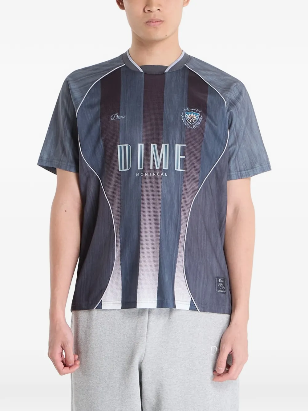 Dime striped-pattern T-shirt | Grey | FARFETCH JO