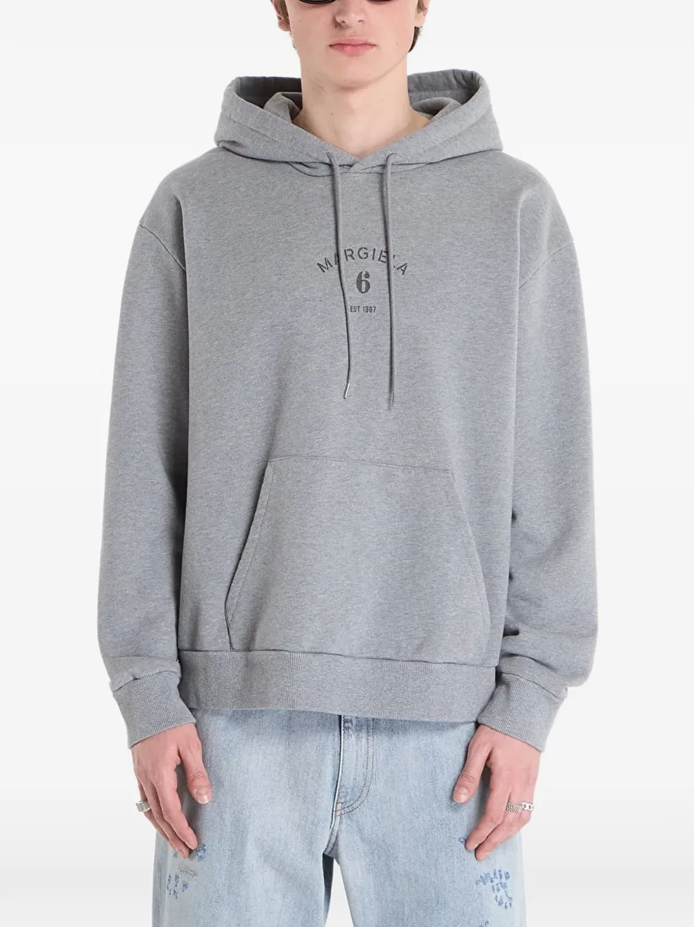 MM6 Maison Margiela logo-print hoodie - Grau