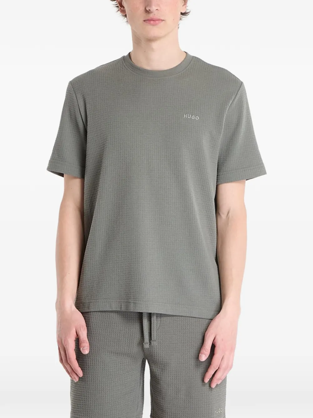 HUGO logo-print pajama T-shirt - Grün