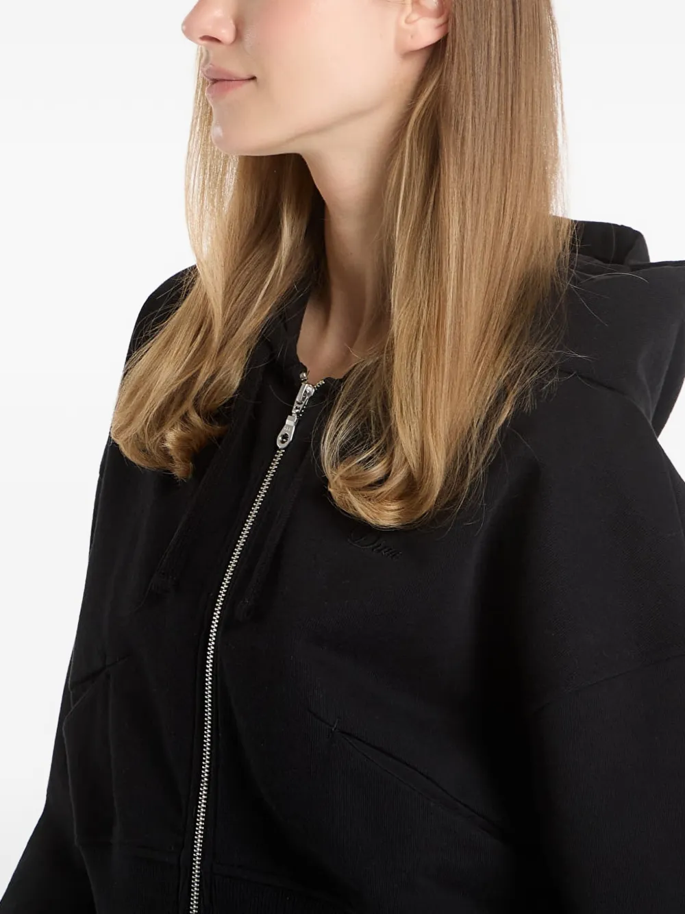 dime Cropped hoodie Zwart