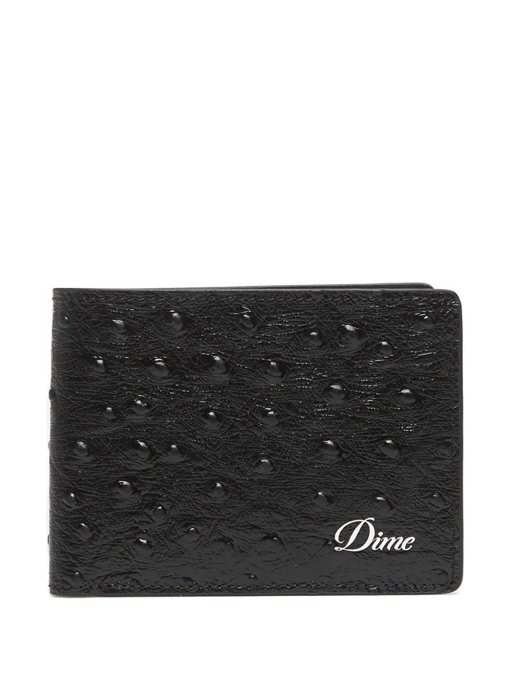 dime ostrich-effect logo-plaque wallet - Nero