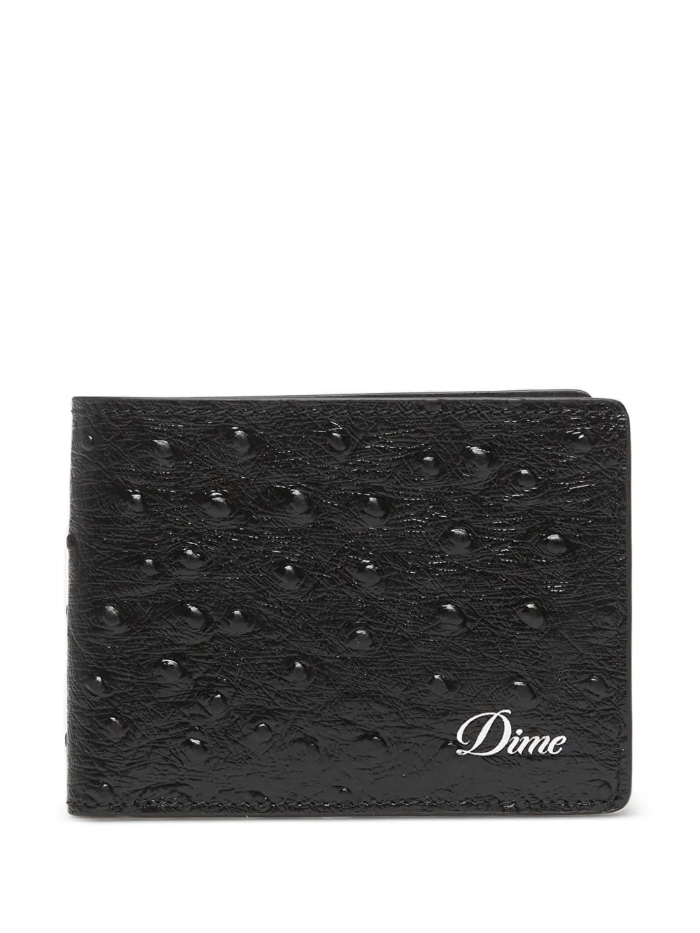 dime ostrich-effect logo-plaque wallet - Nero