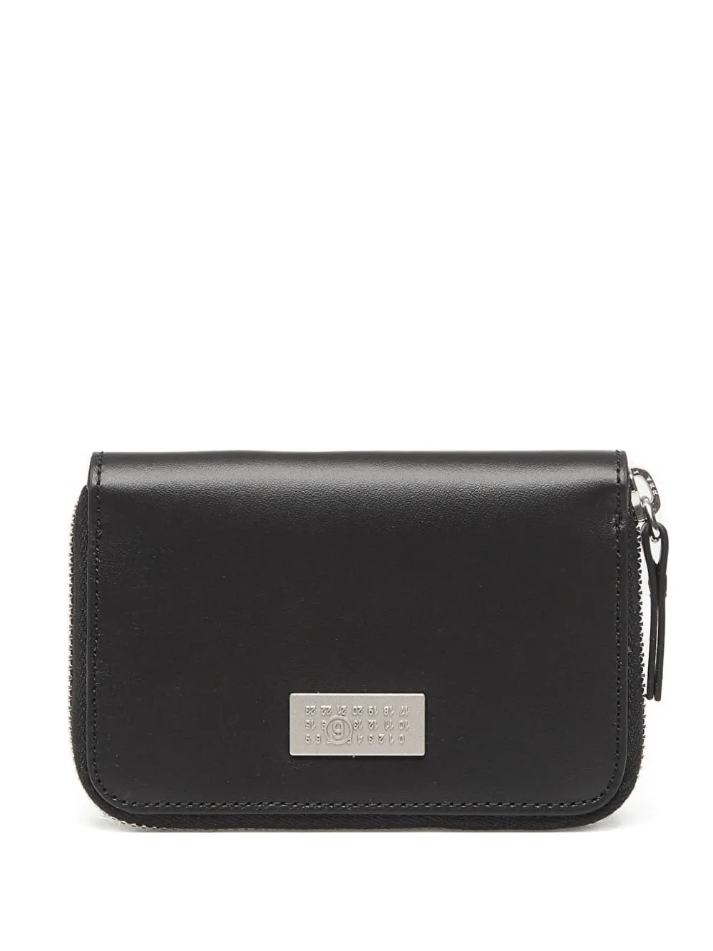 MM6 Maison Margiela logo-plaque leather wallet - Nero