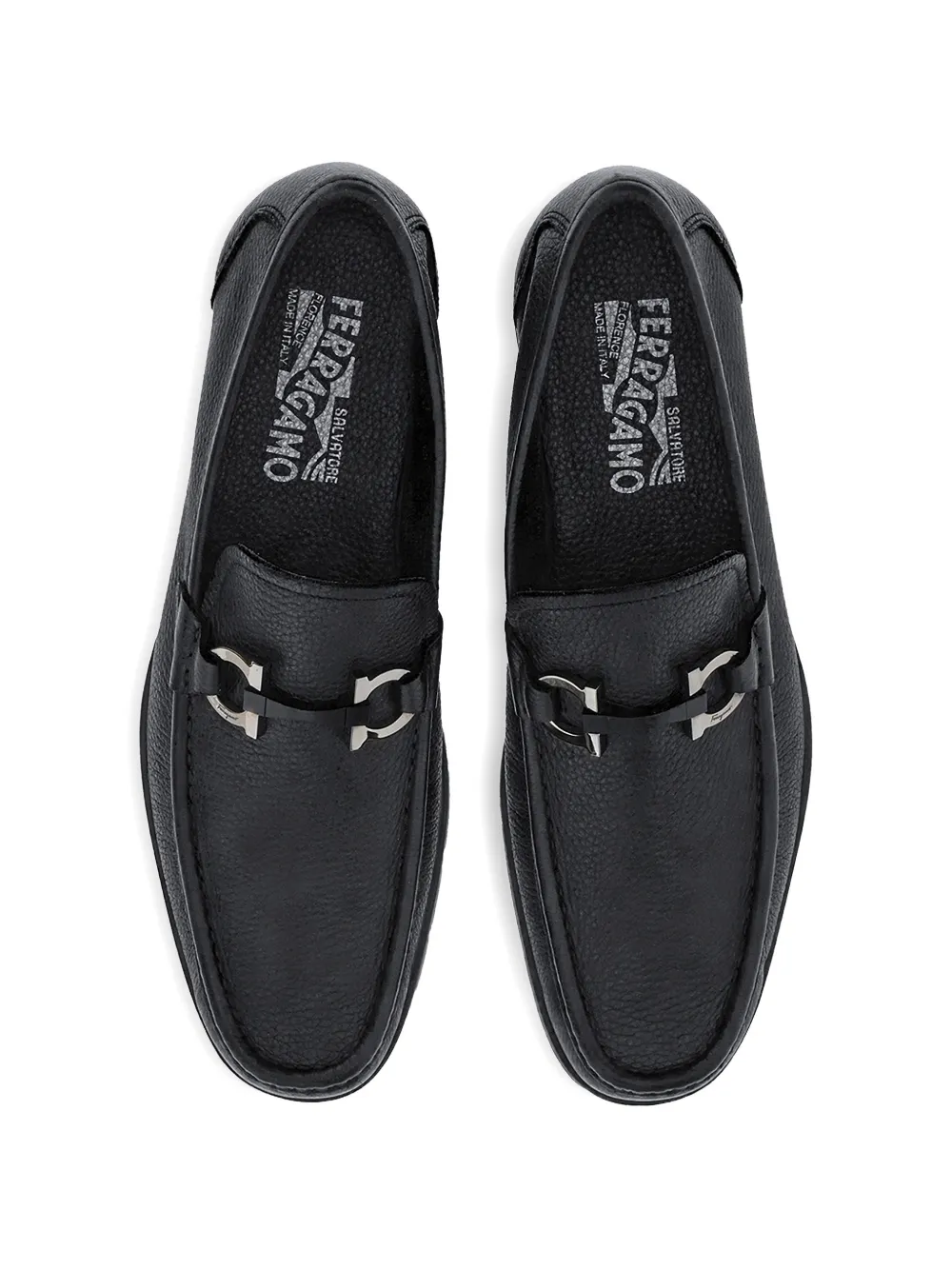 Ferragamo Gancini-detail loafers Zwart