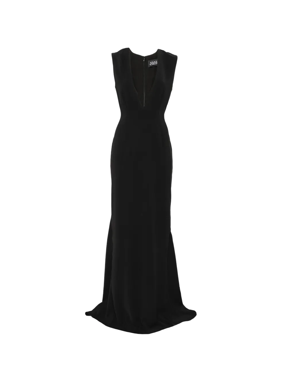 Solace London Althea plunging V-neck sleeveless maxi dress - Nero