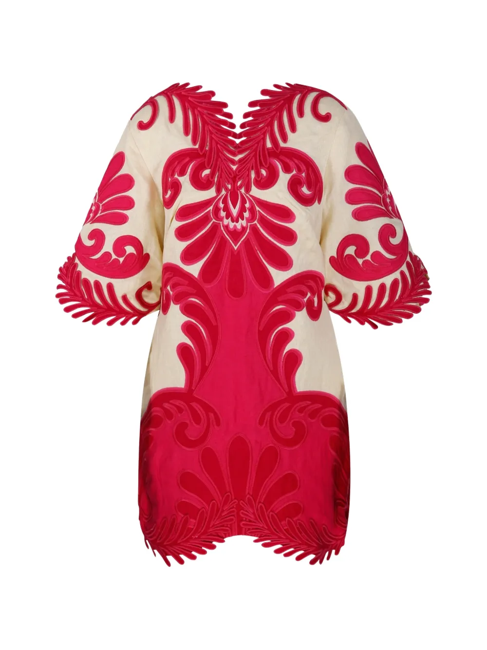 FARM Rio Arabesc-embroidered mini dress - Rosa