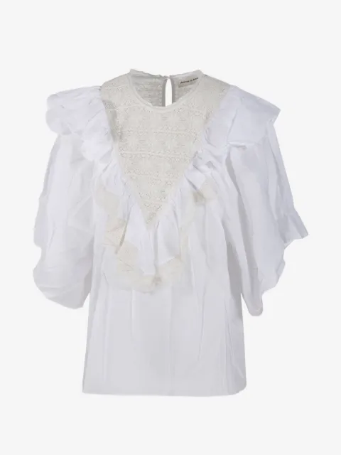 Antik Batik blouse volantée Dolly à empiècement en dentelle