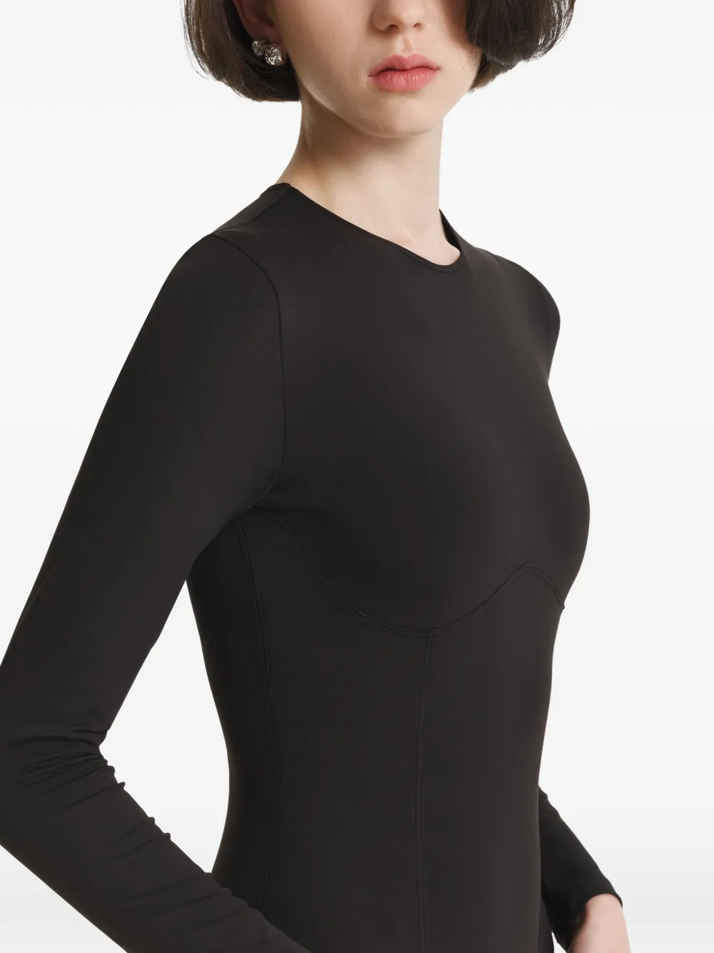 2310 STUDIO Body met lange mouwen en vlakken Zwart