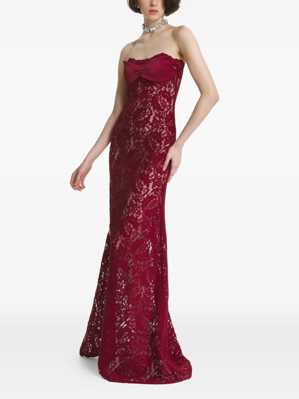 2310 STUDIO Jurk met strikdetail Rood