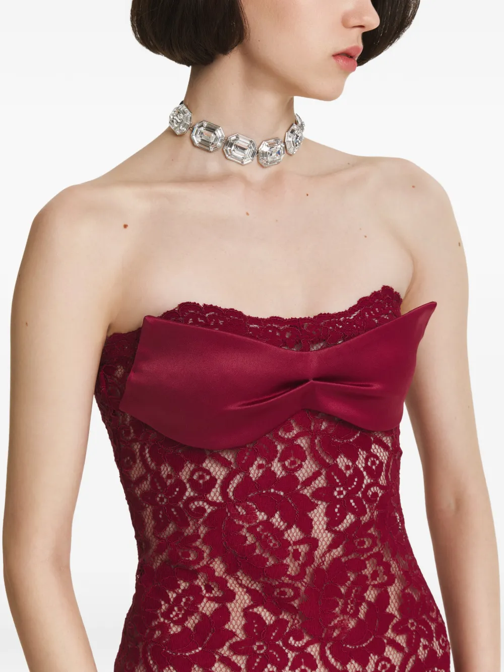 2310 STUDIO Jurk met strikdetail Rood
