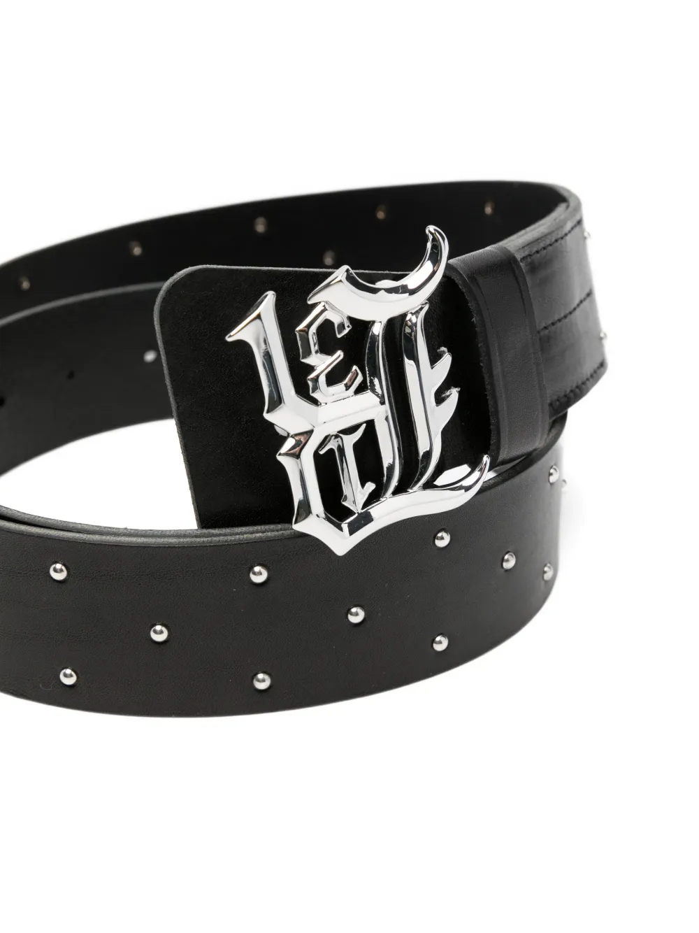 R13 Studded Logo-buckle Belt in Black, view 3