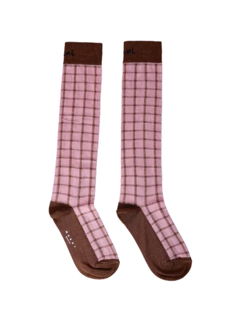 Marni logo-jacquard checked socks