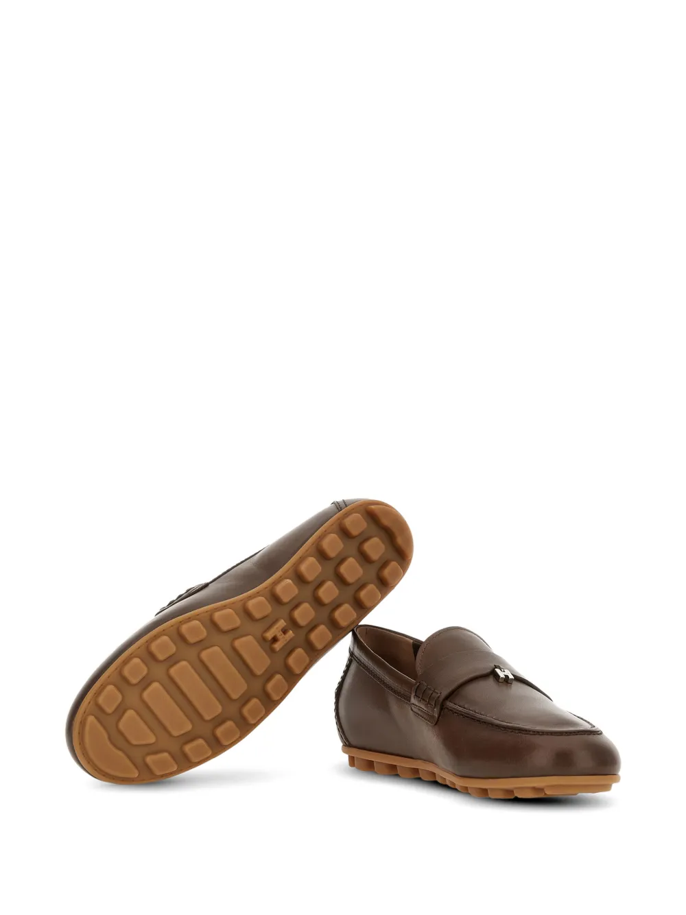 Hogan Olympia loafers met logoplakkaat Bruin