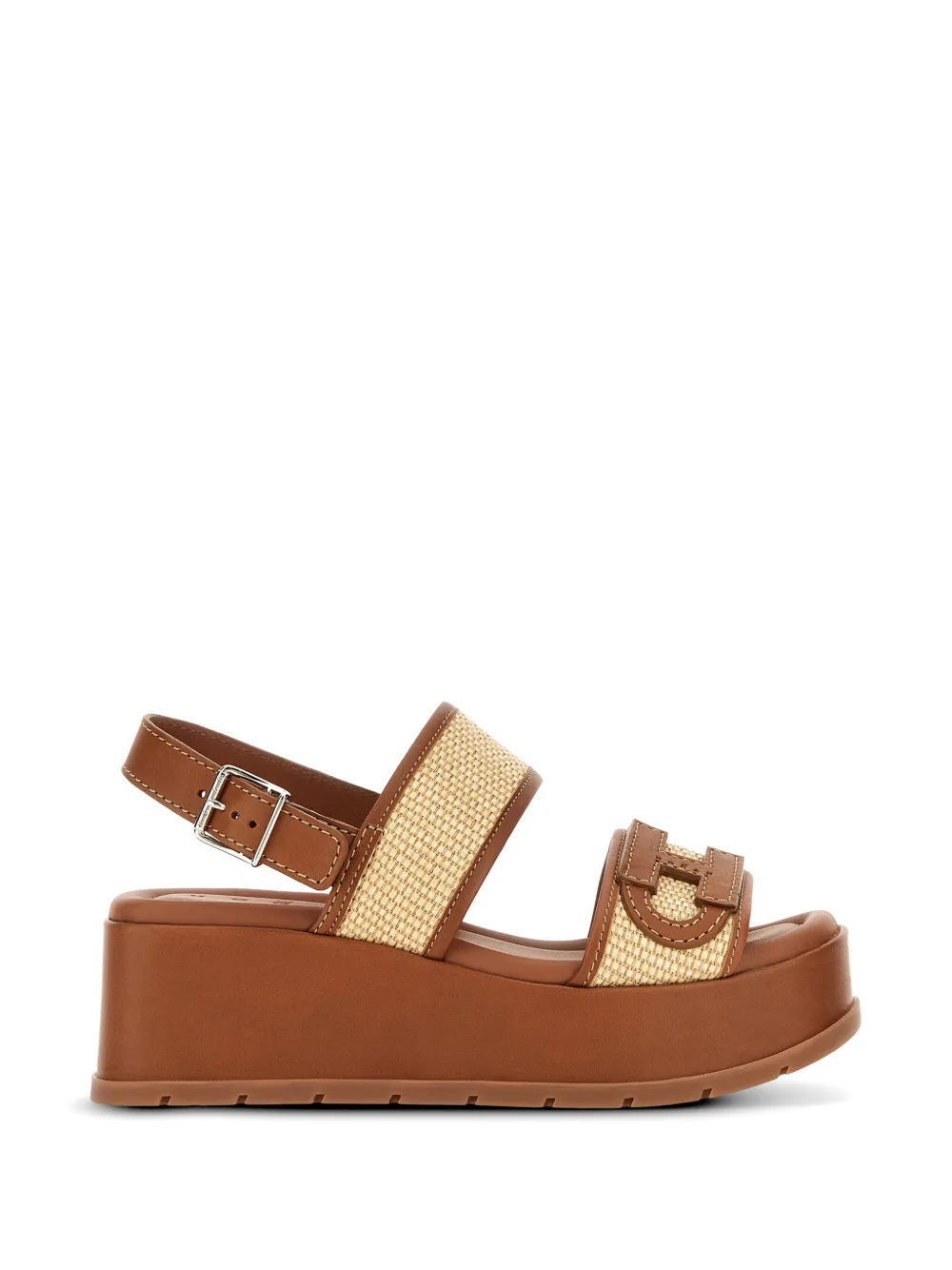 Hogan H703 leather-trimmed sandals - Marrone