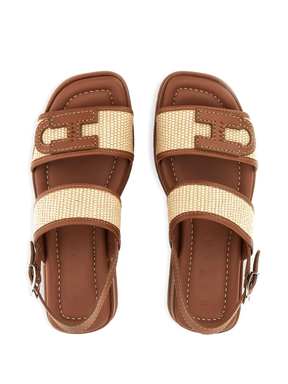 Hogan H703 sandalen met leren afwerking Bruin