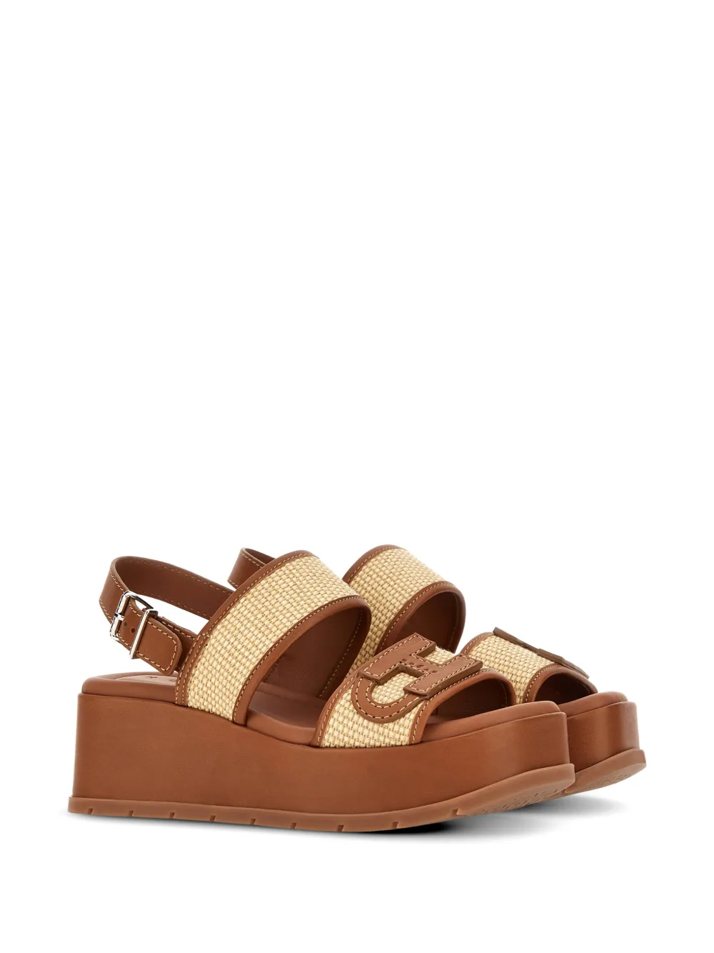 Hogan H703 sandalen met leren afwerking Bruin