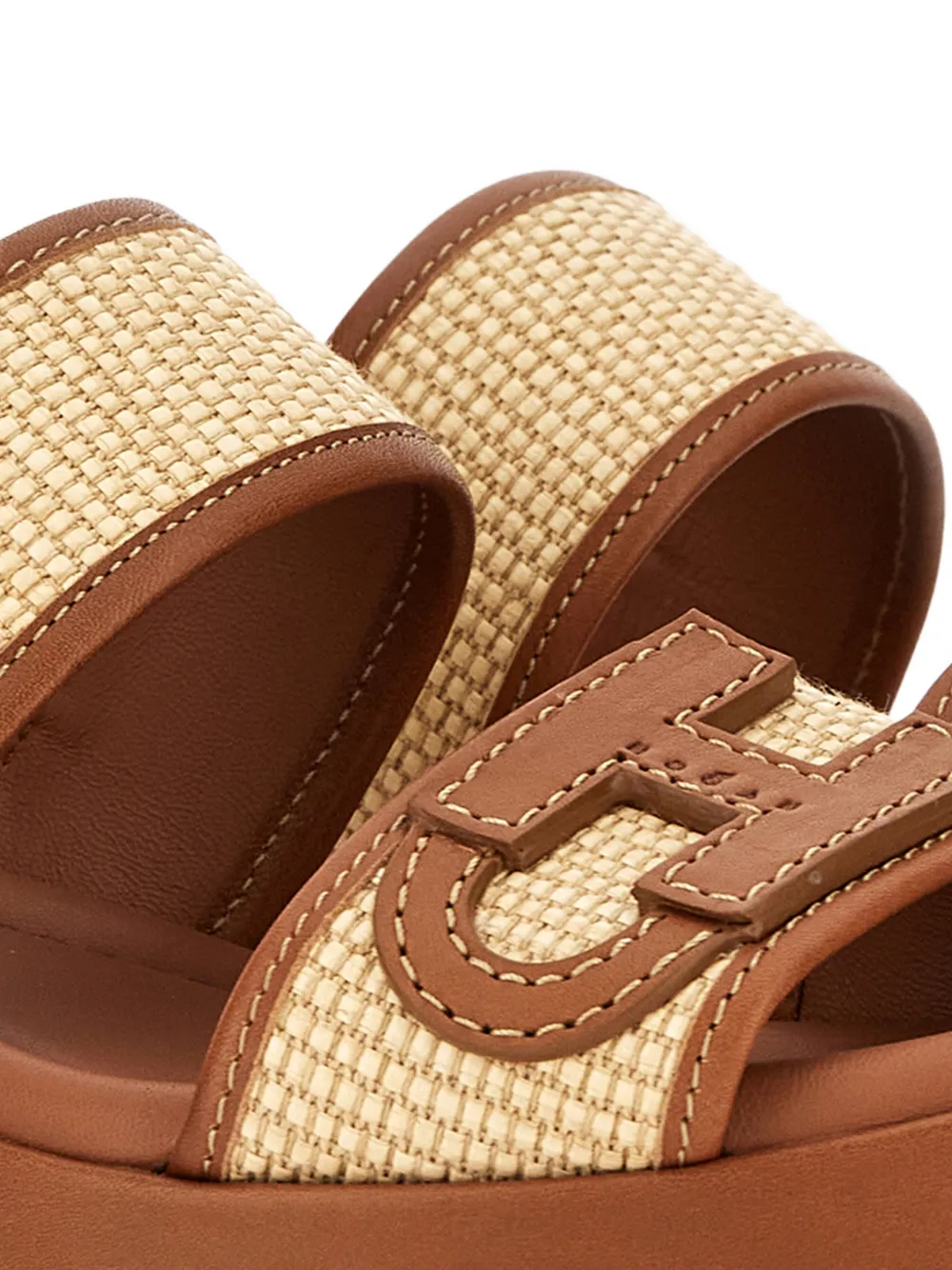 Hogan H703 sandalen met leren afwerking Bruin