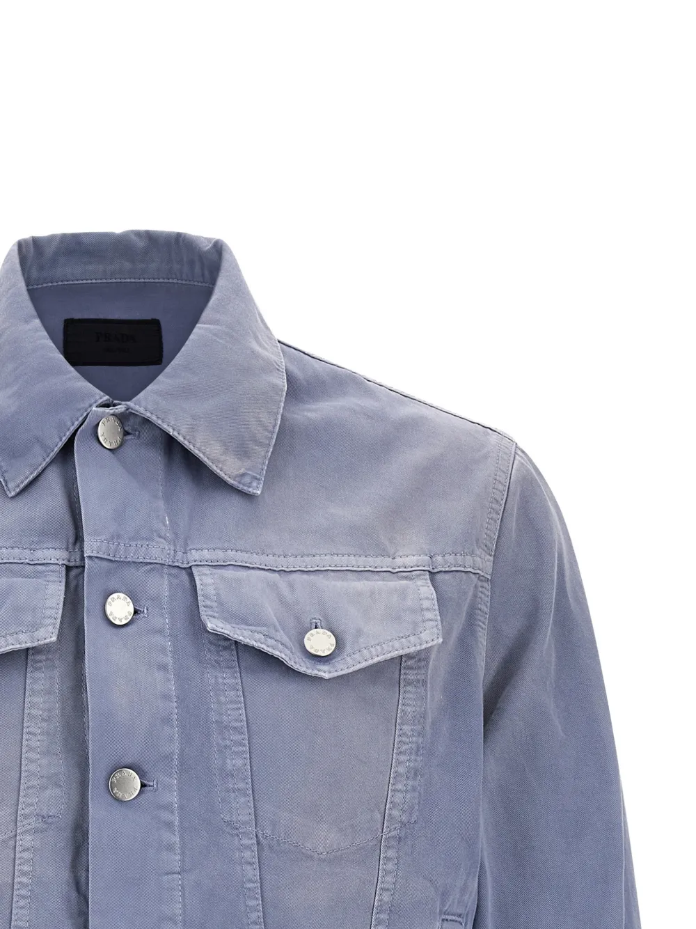 Prada Katoenen jack met geverfd effect Blauw
