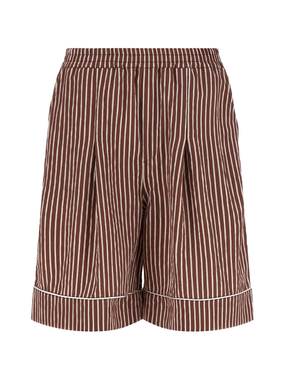LE TWINS Mezzodì striped shorts - Marrone