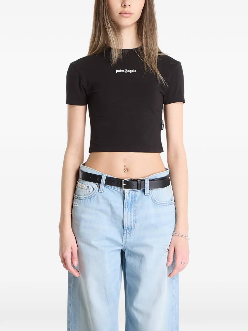 Palm Angels logo-print T-shirt - Nero