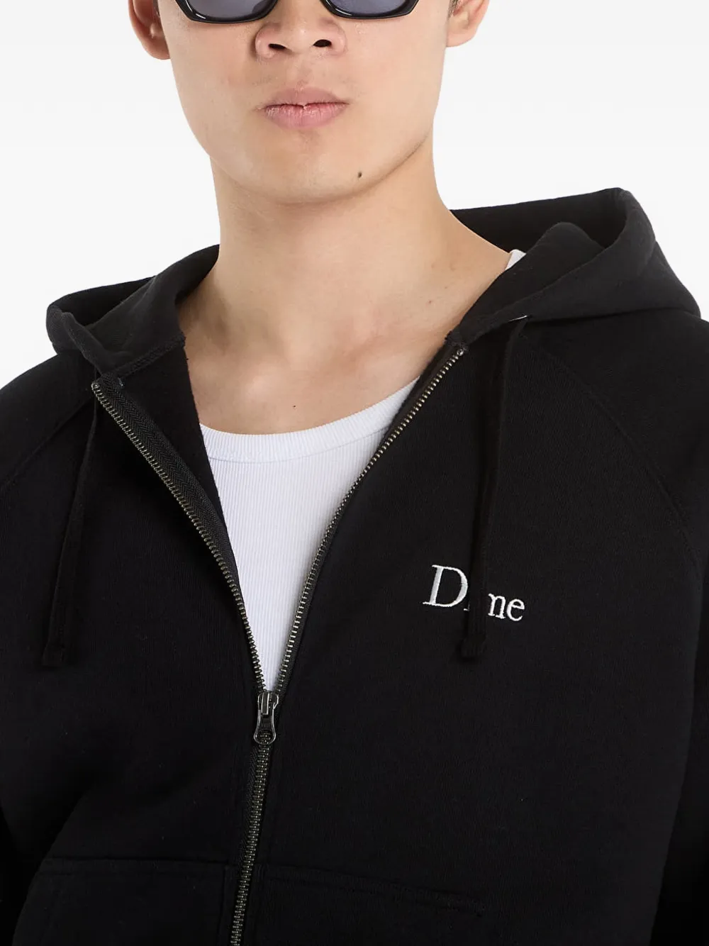 dime Hoodie met geborduurd logo Zwart