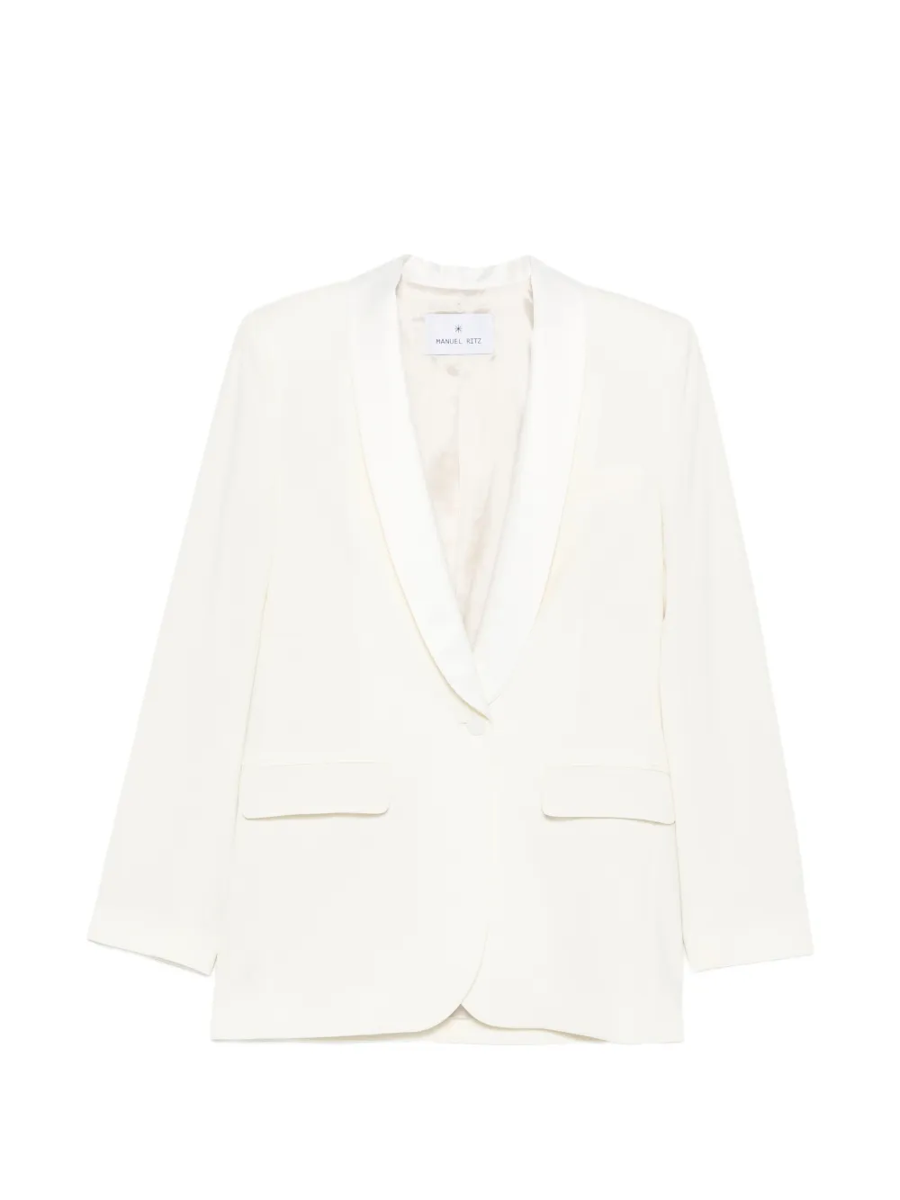 Manuel Ritz satin-trim shawl-lapel jacket - Weiß