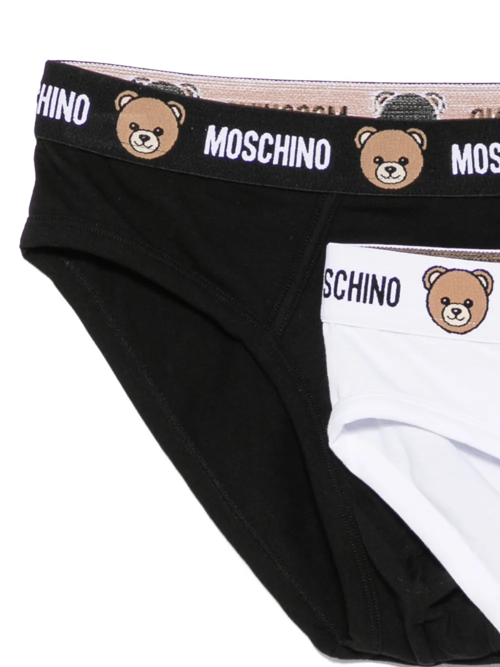 Moschino Twee Teddy Bear slips met logoband Zwart