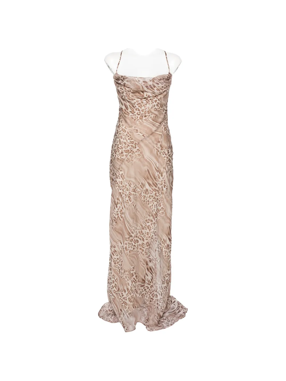 Blugirl Leopard-print Cowl-neck Dress In Neutral