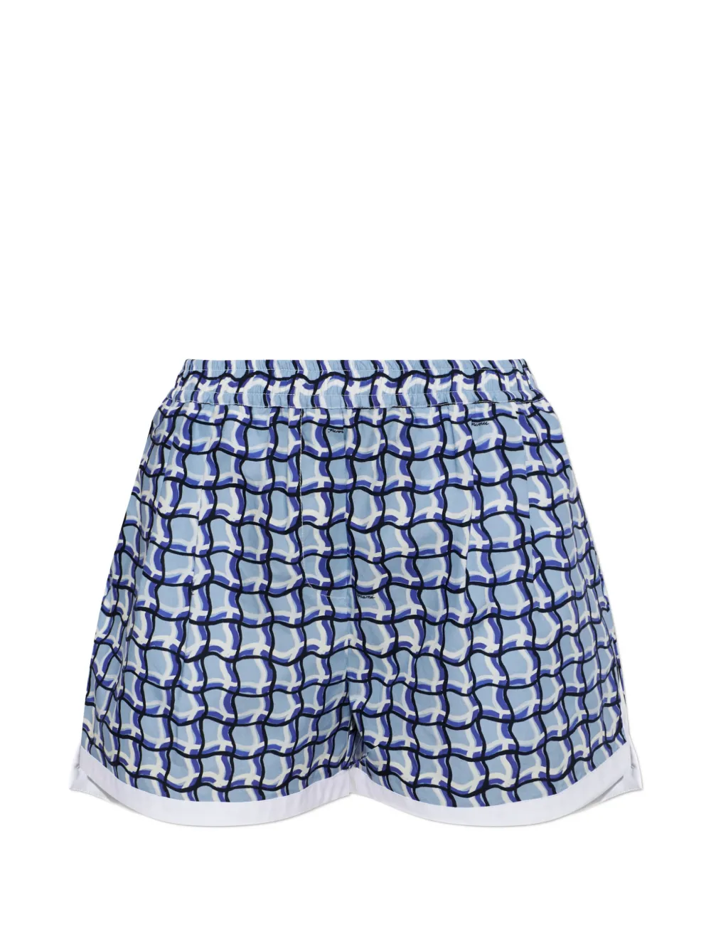 Marni geometric-print elasticated-waistband shorts - Blu