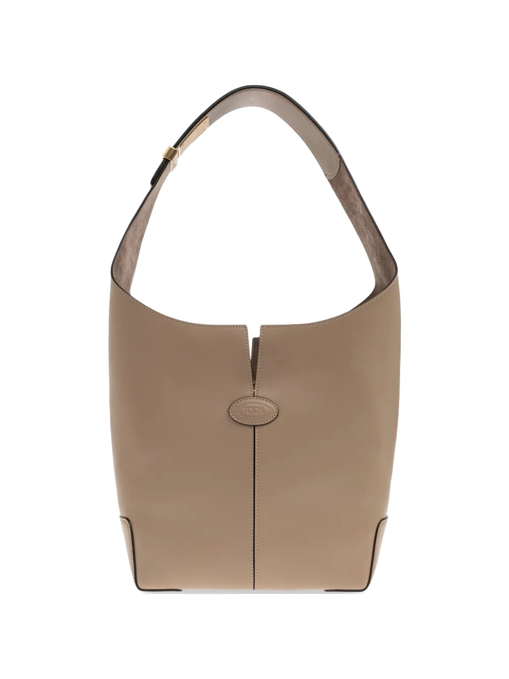 Tod's small logo-patch leather tote bag - Toni neutri