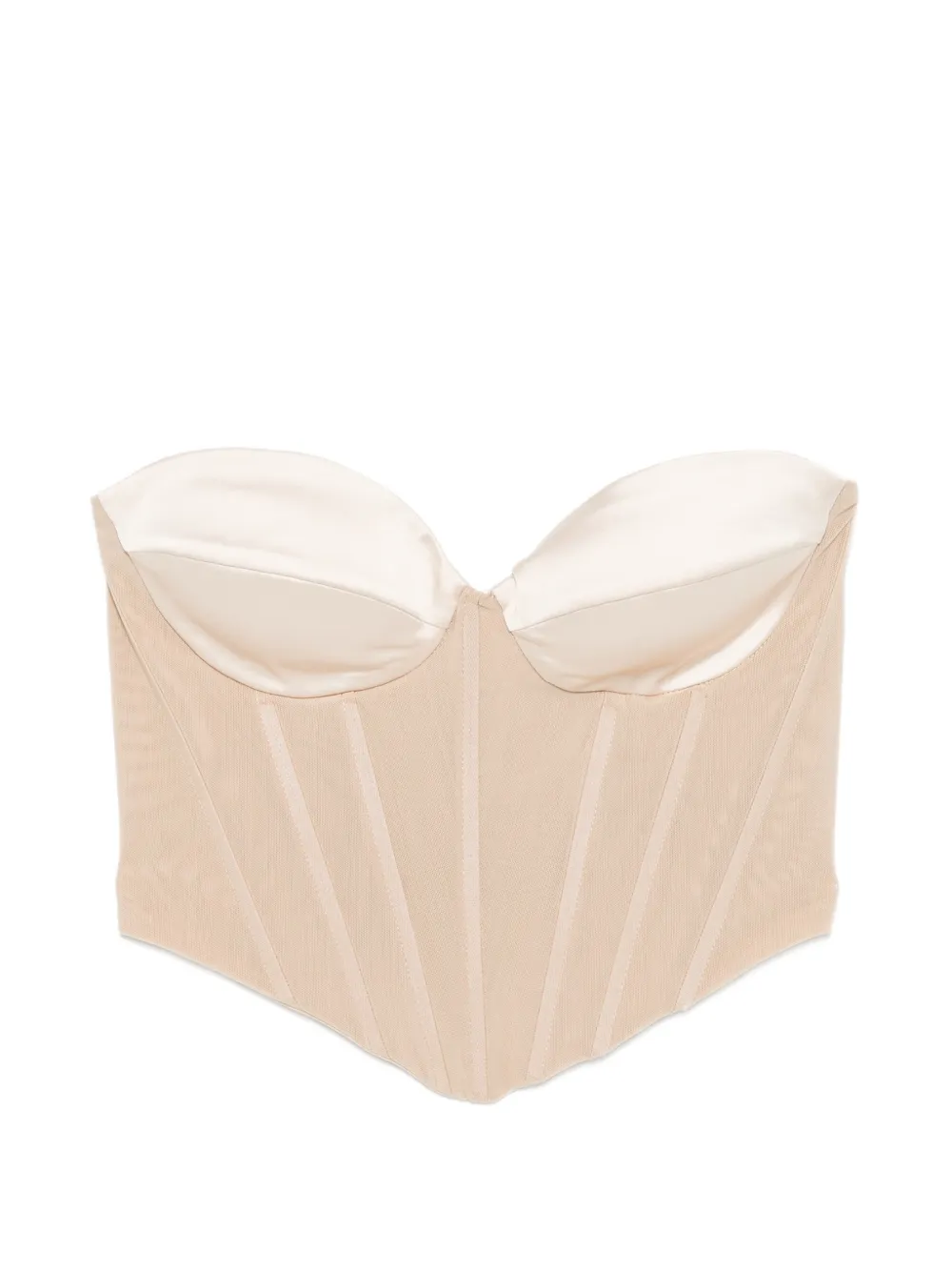 Actualee Boned Corset Top In Brown