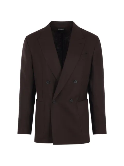 Zegna double-breasted peak-lapel blazer 