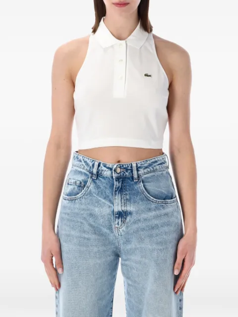 Lacoste sleeveless cropped polo shirt
